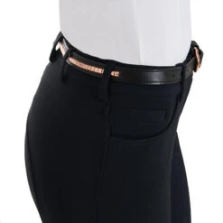 Ceinture D'équitation En Cuir Avec Motif Clincher En Or Rose -Maître Équestre ceinture dequitation en cuir avec motif clincher en or rose 4