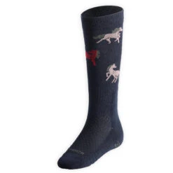 Chaussettes D'équitation Enfant SKS 500 Motifs Poneys Marine Et Rose. Lot De 2 -Maître Équestre chaussettes dequitation enfant sks 500 motifs poneys marine et rose lot de 2 3