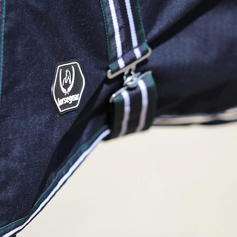 Couverture Colcha 200g Horsegear Bleu Foncé-vert 7 Couverture Colcha 200g Horsegear Bleu Foncé-vert – Image 5