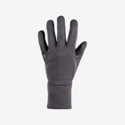 Gants Chauds D'équitation Enfant 100 WARM Gris Foncé