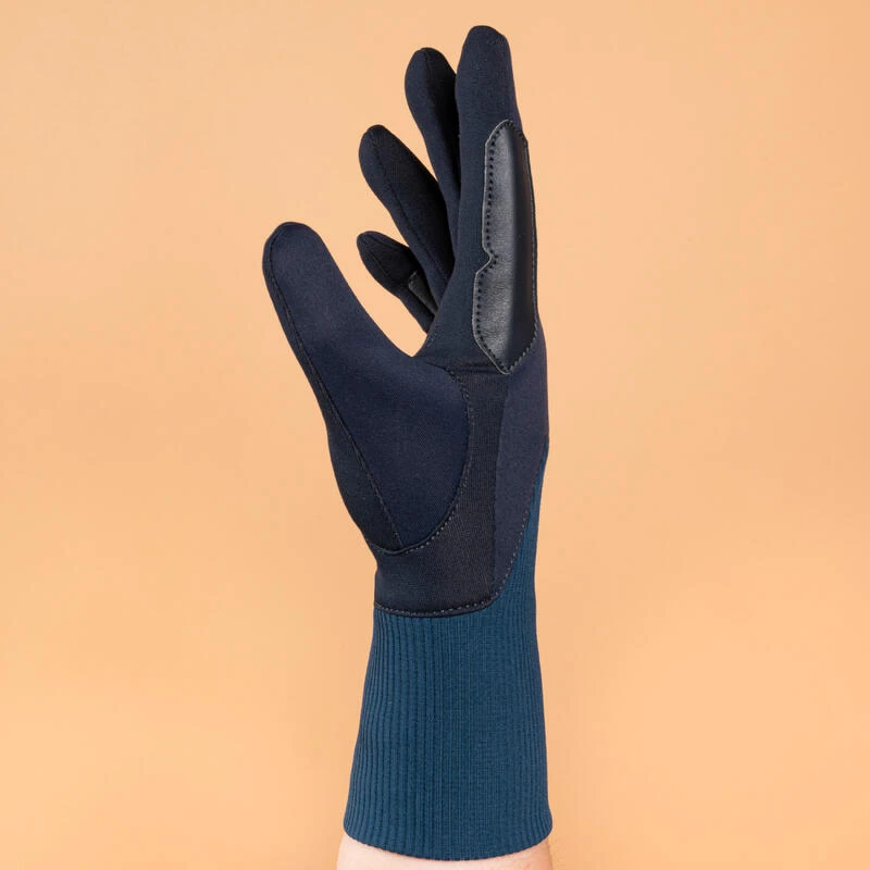 Gants Chauds D'équitation Enfant 140 WARM Marine Et Bleu Turquin 4 Gants Chauds D'équitation Enfant 140 WARM Marine Et Bleu Turquin – Image 2
