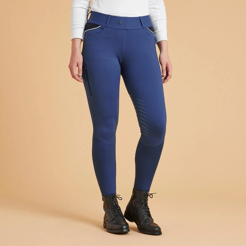 Legging équitation Jump Grip Femme - 900 Bleu Turquin 3 Legging équitation Jump Grip Femme - 900 Bleu Turquin