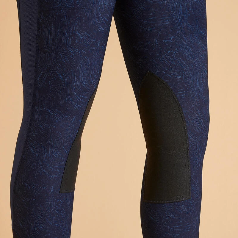 Legging équitation Léger Femme - 100 Bleu Print 8 Legging équitation Léger Femme - 100 Bleu Print – Image 6