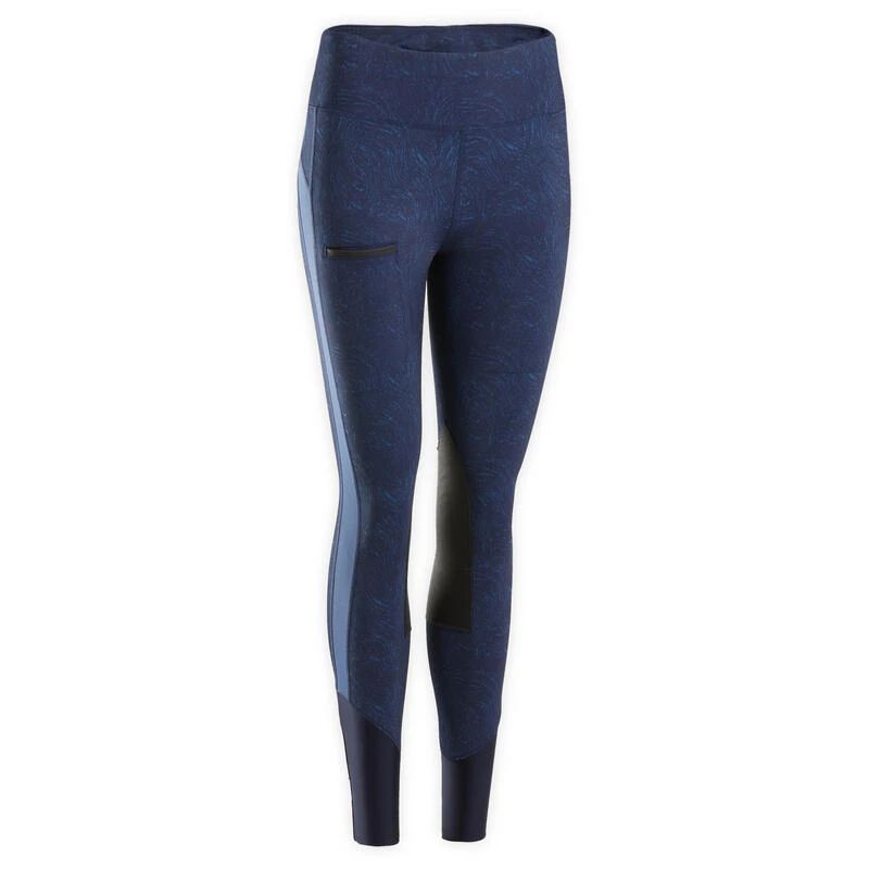 Legging équitation Léger Femme - 100 Bleu Print 10 Legging équitation Léger Femme - 100 Bleu Print – Image 8