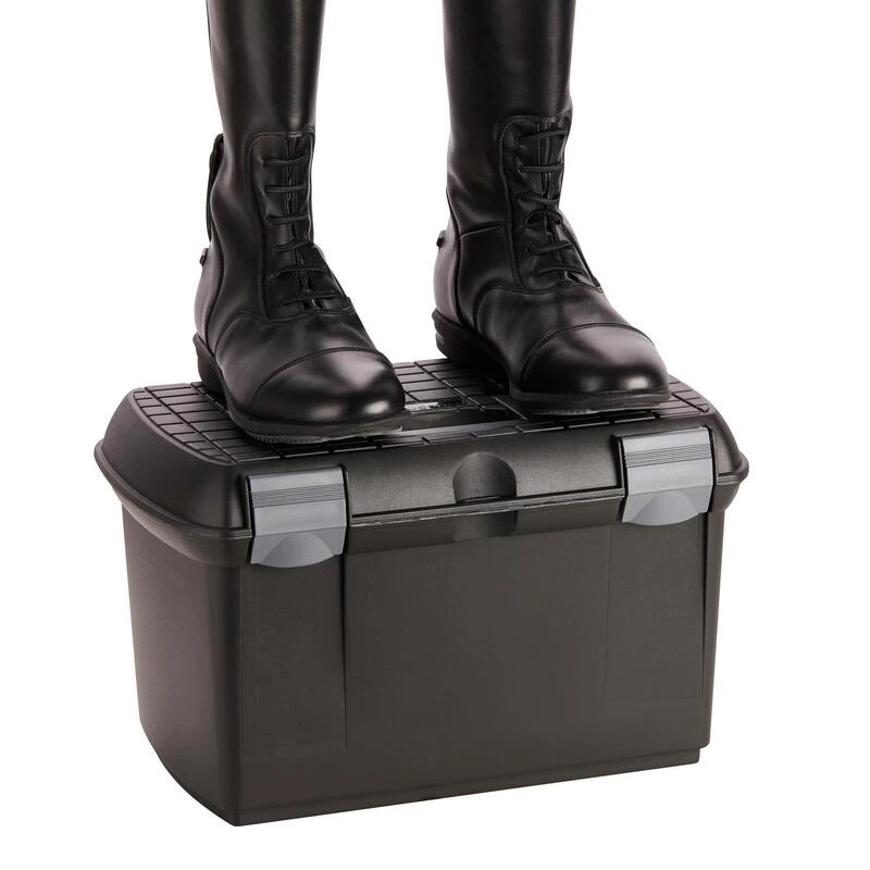 Mallette De Pansage équitation 500 Noir Et Gris 4 Mallette De Pansage équitation 500 Noir Et Gris – Image 2