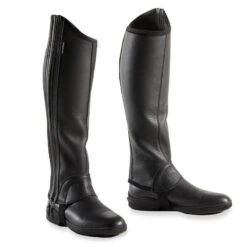 Mini-chaps En Cuir équitation Adulte 560 SOUFFLET Noir -Maître Équestre mini chaps en cuir equitation adulte 560 soufflet noir 2