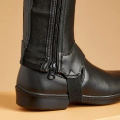 Mini-chaps équitation Synthétique Adulte - Classic Noires -Maître Équestre mini chaps equitation synthetique adulte classic noires 2