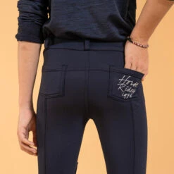 Pantalon équitation Chaud Enfant - 100 Marine -Maître Équestre pantalon equitation chaud enfant 100 marine 2