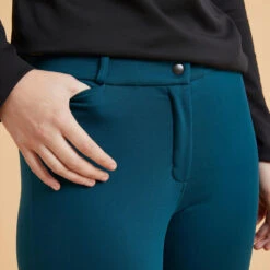 Pantalon équitation Chaud Femme - 100 Bleu Pétrole -Maître Équestre pantalon equitation chaud femme 100 bleu petrole 3