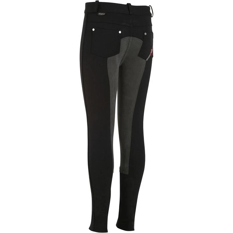 Pantalon équitation Enfant FULLSEAT Noir Et Gris 4 Pantalon équitation Enfant FULLSEAT Noir Et Gris – Image 2