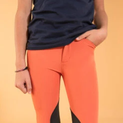 Pantalon équitation Léger Mesh Basanes Agrippantes Enfant - 500 Terracotta -Maître Équestre pantalon equitation leger mesh basanes agrippantes enfant 500 terracotta 2