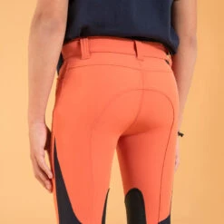 Pantalon équitation Léger Mesh Basanes Agrippantes Enfant - 500 Terracotta -Maître Équestre pantalon equitation leger mesh basanes agrippantes enfant 500 terracotta 3