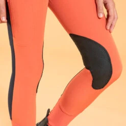 Pantalon équitation Léger Mesh Basanes Agrippantes Enfant - 500 Terracotta -Maître Équestre pantalon equitation leger mesh basanes agrippantes enfant 500 terracotta 5