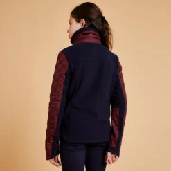 Polaire équitation Bi-matière Chaude Enfant - 500 Bordeaux Et Marine -Maître Équestre polaire equitation bi matiere chaude enfant 500 bordeaux et marine 5