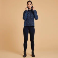 Polaire équitation Bi-matière Femme - 500 Marine -Maître Équestre polaire equitation bi matiere femme 500 marine 2