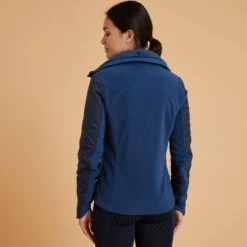 Polaire équitation Bi-matière Femme - 500 Marine -Maître Équestre polaire equitation bi matiere femme 500 marine 3