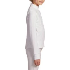 Polo De Concours équitation Manches Longues Chaud Enfant - 500 Blanc -Maître Équestre polo de concours equitation manches longues chaud enfant 500 blanc 3