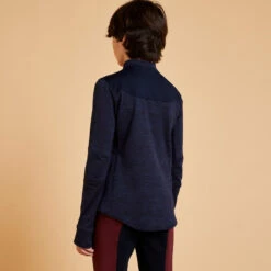 Polo D'équitation Manches Longues Chaud Enfant - 500 Marine -Maître Équestre polo dequitation manches longues chaud enfant 500 marine 3