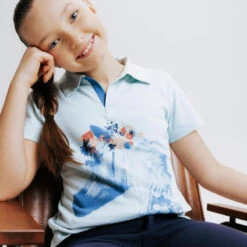 Polo équitation Manches Courtes Enfant - 100 Vert D'eau -Maître Équestre polo equitation manches courtes enfant 100 vert deau 3