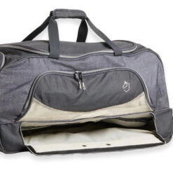 Sac De Transport à Roulettes équitation TROLLEY 80 L Gris Et Lin. -Maître Équestre sac de transport a roulettes equitation trolley 80 l gris et lin 6