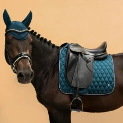 TAPIS DRESSAGE CHEVAL PETROLE SOMBRE 900 -Maître Équestre tapis dressage cheval petrole sombre 900 7