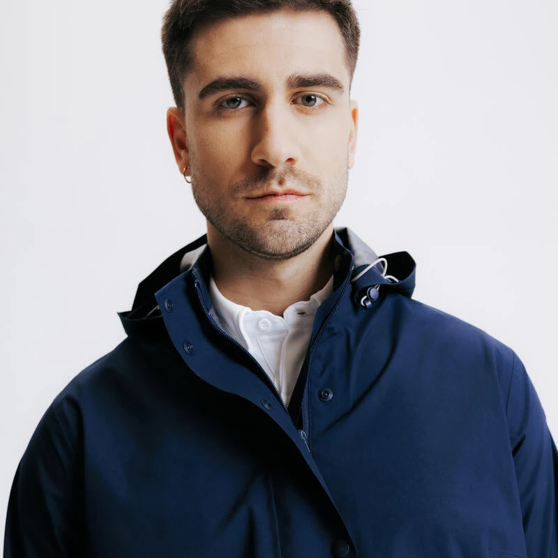 Veste équitation Longue Imperméable - Marine 6 Veste équitation Longue Imperméable - Marine – Image 4